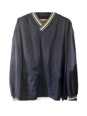 VTG Men’s Navy Blue Nylon Windbreaker Pullover Size Large